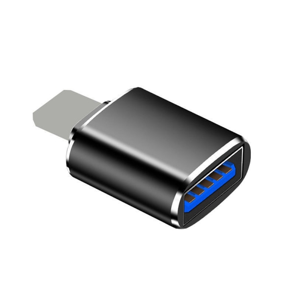 USB 3.0 OTG Adapter För iPhone iPad Lighting Hane Adapter Data Black