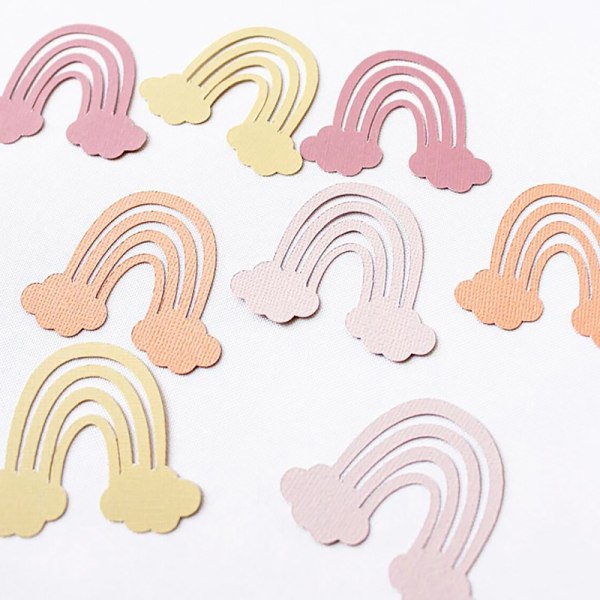 100 stk Rainbow Paper Confetti Tabell Scatter Baby Shower Birthda