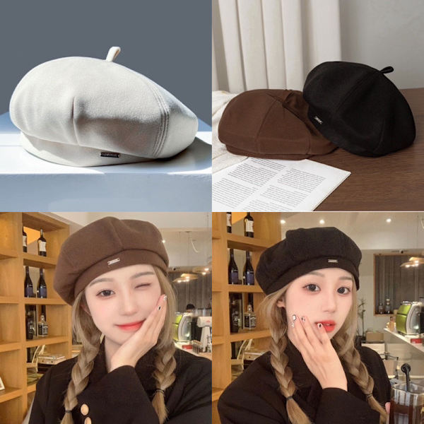 Kvinner S Allsidig Beret Vår Sommer Høst Vinter Hatt Mote Coffee