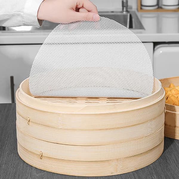 5 stk gjenbrukbare silikon non-stick dampklutforinger runde ste A3
