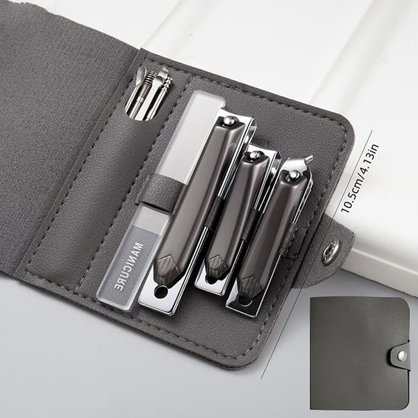 10PCS Manikyrset Pedikyrset Kolstål Nagelvård Gray