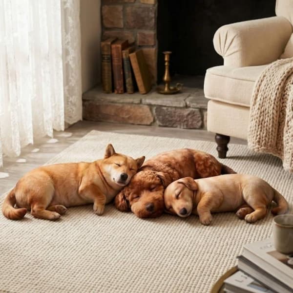 1 stk. realistisk 3D sovende labradorhund plysjpute dyrepute A2