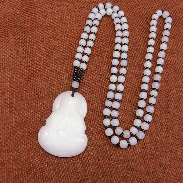 Svart grønn Buddha anheng halskjeder kvinner amulett stil Neckla A2
