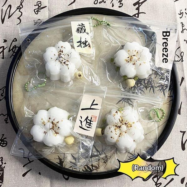 e Simulering Blomsterkake Squishy Mochi Leketøy Sakte Rebound White
