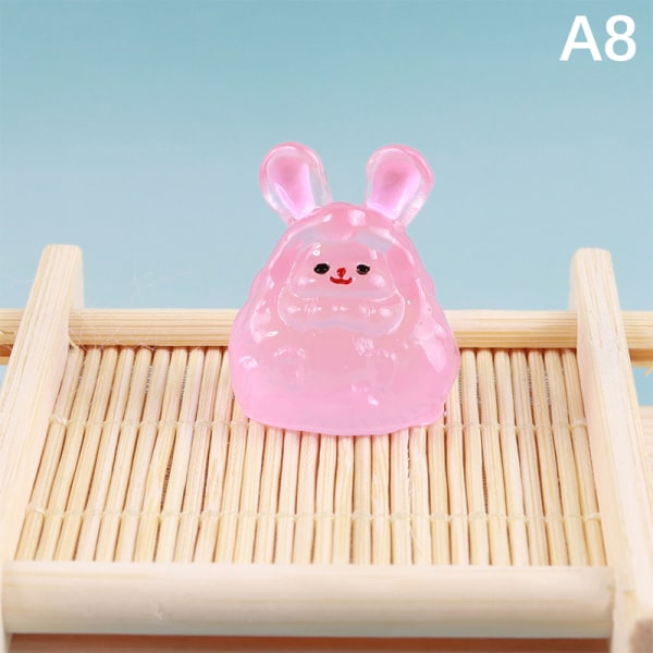 2 kpl Miniatyyri valoisia sarjakuvanukkeja ja Resin Bunny -koristeita A1