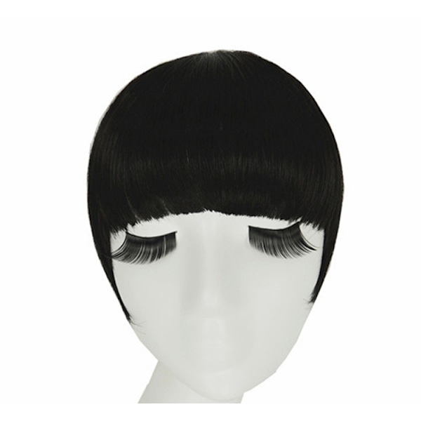 Fringe Clip In On Bangs Straight Hair Extensions Dark Brown