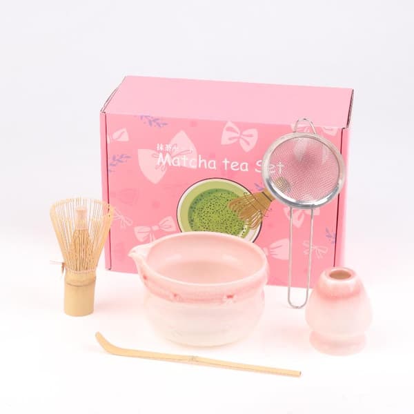 5 stk bambus matcha vispsett Chasen Chashaku Matcha visp te White