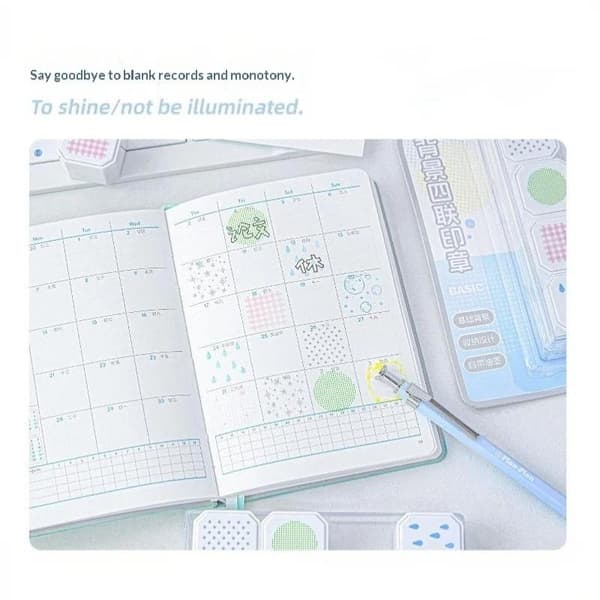 4-i-1 Mønster Baggrundsstempelsæt til DIY Journal Scrapbooking A1