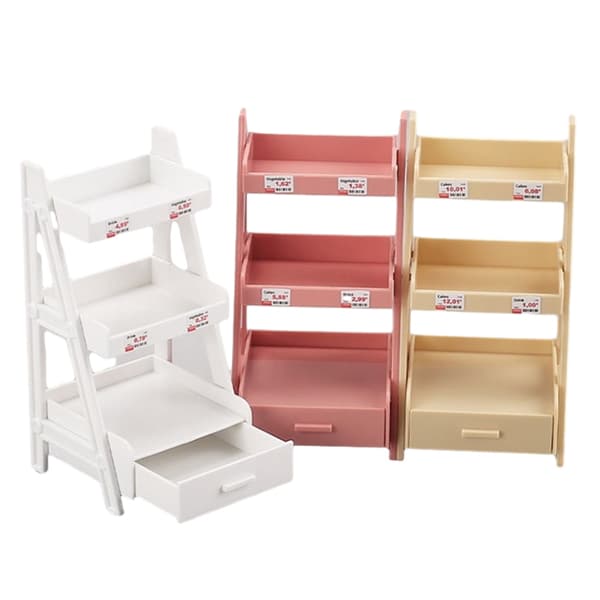 1:12 Dukkehus Mini Blomster Stand Display Hylde Møbler Stora White
