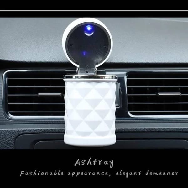 Bilaskfat med lock och LED-ljus white