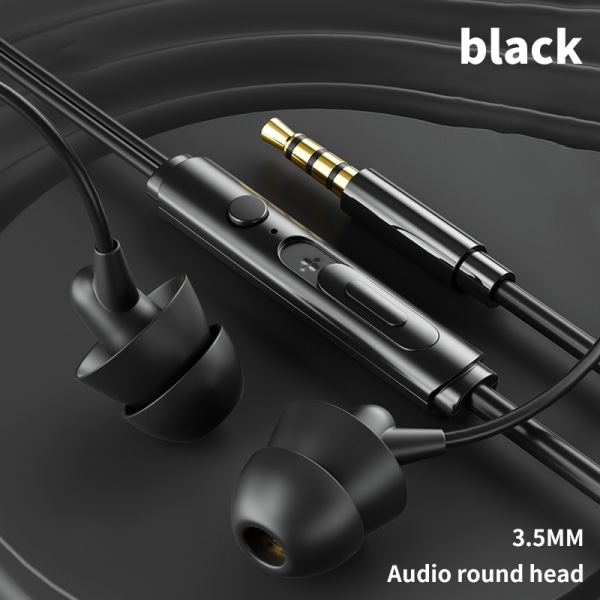 In-ear silikone sove øretelefoner til sove side sove øretelefoner Black-3.5mm
