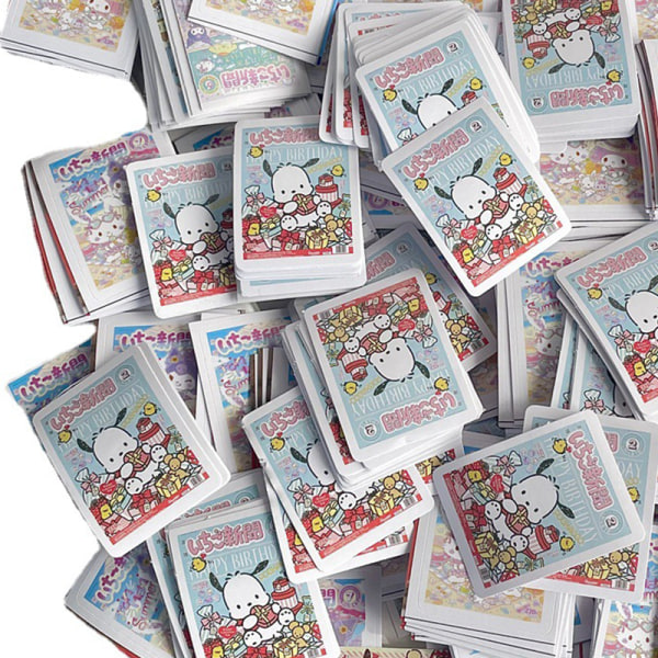 100 STK Kawaii Dog Cat Cartoon Stickers Animeleker For jenter Kid