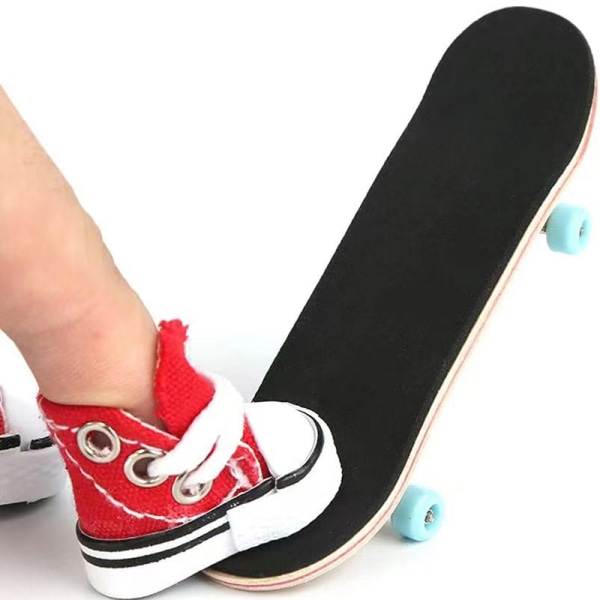 1 Par Mini Finger Sko Canvas Leker Støvler e Dukke Sko Skatebo C