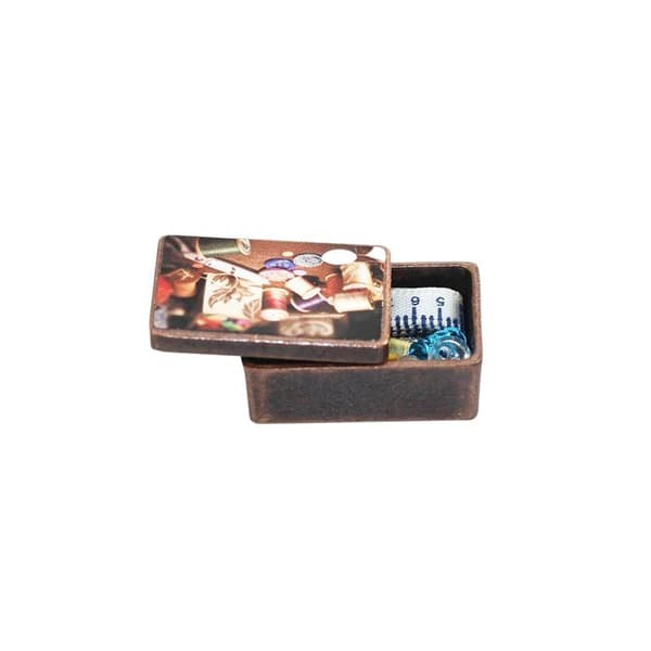 1 sæt miniature legetøj dukkehus mini simulation og trådboks M