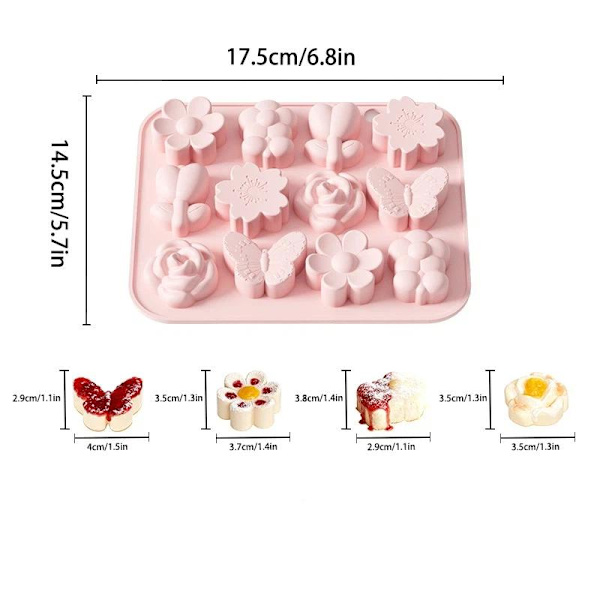 Sommerfuglformet silikonform Pink