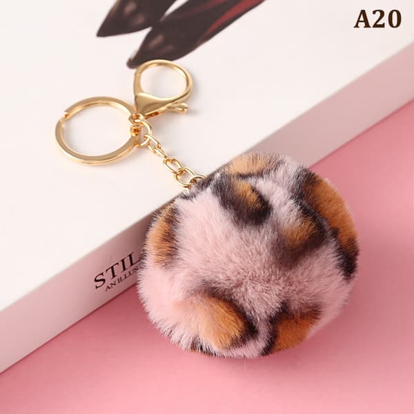 8cm e Key Soft Fluffy Fur Ball Nøglering Fluffy Key Chains Trink A12