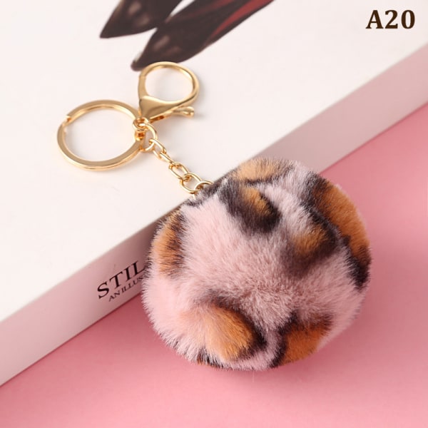 8cm e Key Soft Fluffy Fur Ball Nøkkelring Fluffy Key Chains Trink A19