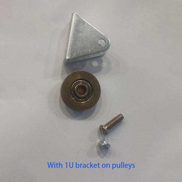 1Set Bracket Pulley Wire Rope Fixed Roller Over-line Hanging Wh 01