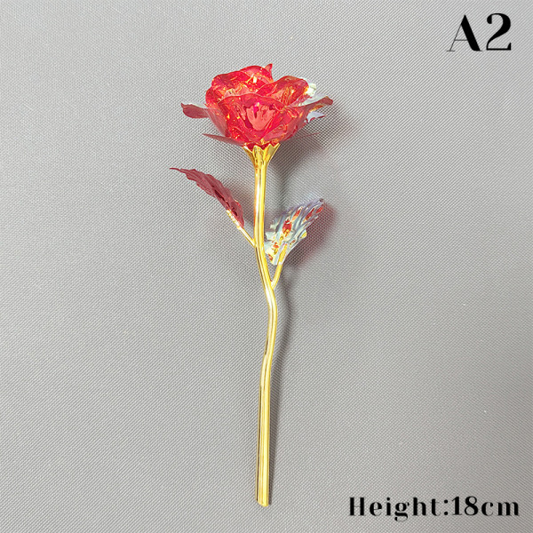 Konstgjord blomma Rose Alla hjärtans dag present 24K guldpläterad Gol A2