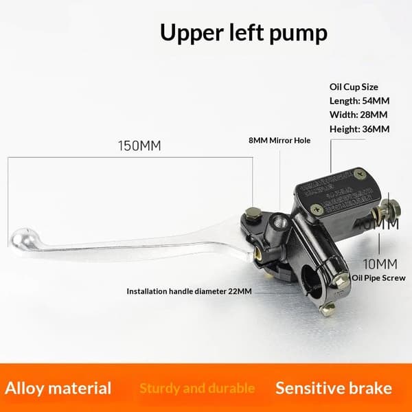 Moto Bremsepumpe Front Master Sylinder Hydraulisk Bremsespak M10 Right