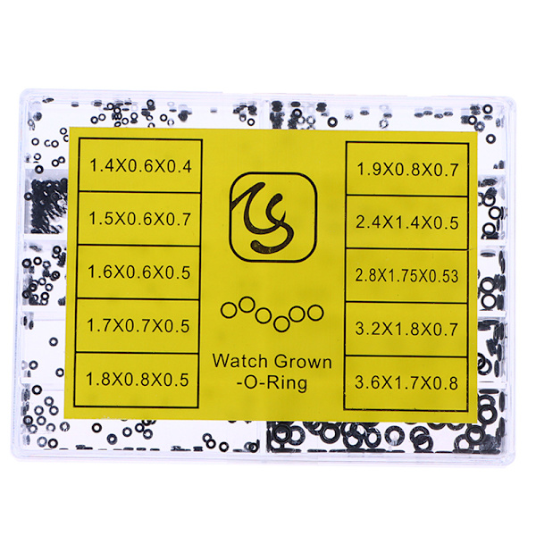 500 stk/æske Vandtæt gummi O-ringur Crown O-Ring Watch He 1box