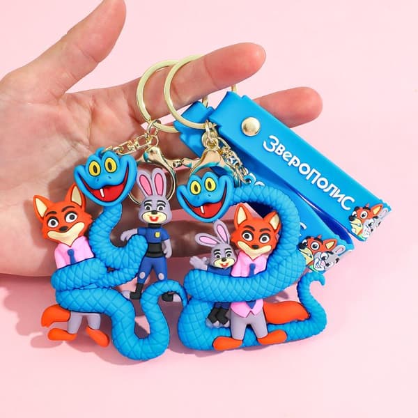 1/4 st tecknad Zootopia Gary nyckelring Kawaii blå orm PVC C A2