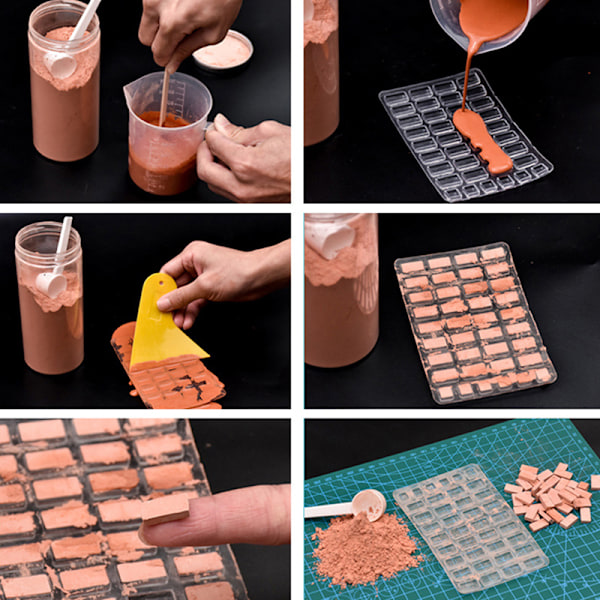1 stk. Sandbord Bygningsfremstilling Mini Mursten Silikoneform DIY Hom A