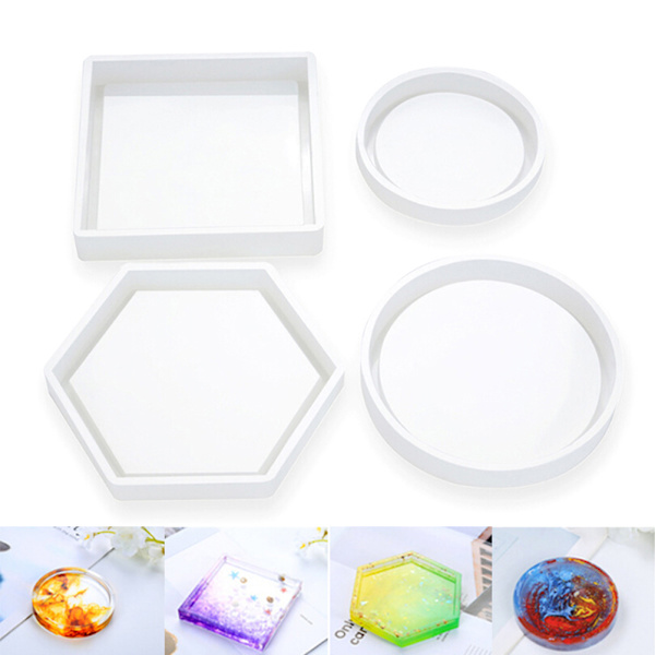 Coaster Resin Silicone Cup Mat Pad Mold Hexagon