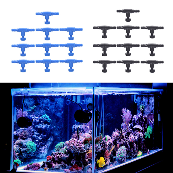 3/10 st akvarium luftledning flödeskontroll regulator ventil akvarium Blue 10PCS