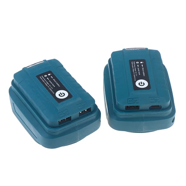 Power Bank Adapter LED-lys til Mak 14.4V/18V Li-batteri USB+T Blue USB and type c