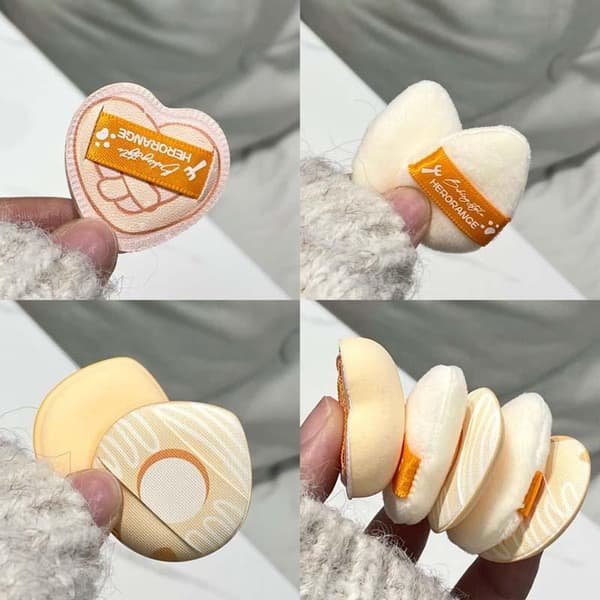 5 STK Blød Tommelfinger Flocking Makeup Svamp Tør Brug Kosmetisk Svamp