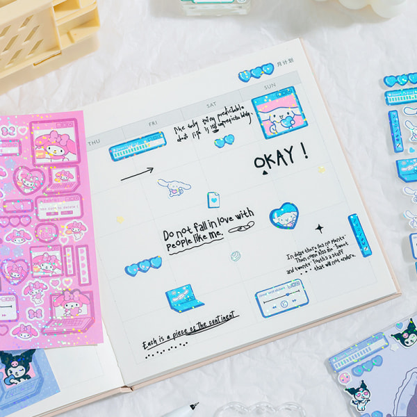 Nye Sanrio Cinnamoroll Melody e Hand Account Stickers Diy A2
