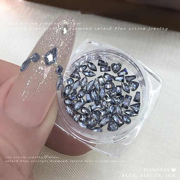 50 st glänsande zirkon strass nagelstenar 3d Flatback strass