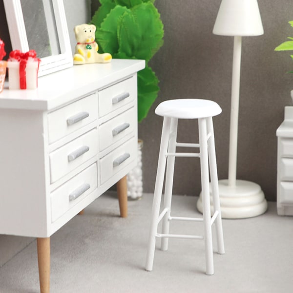 1:12 Dollhouse Miniatyyri korkea jakkara Baarijakkara Pyöreä jakkaramalli Apricot