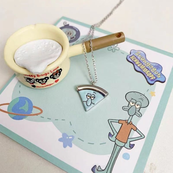 Sarjakuva SpongeBob Pizza Magneettinen kaulakoru ja Creative Kawaii Cou A5