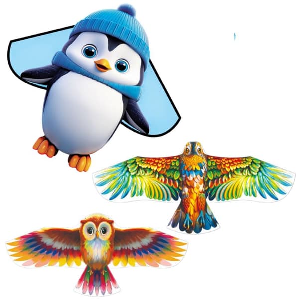 1 kpl e sarjakuvaleijoja pingviini-/värikäs kotka-/pöllöeläinprintillä Colorful Eagle