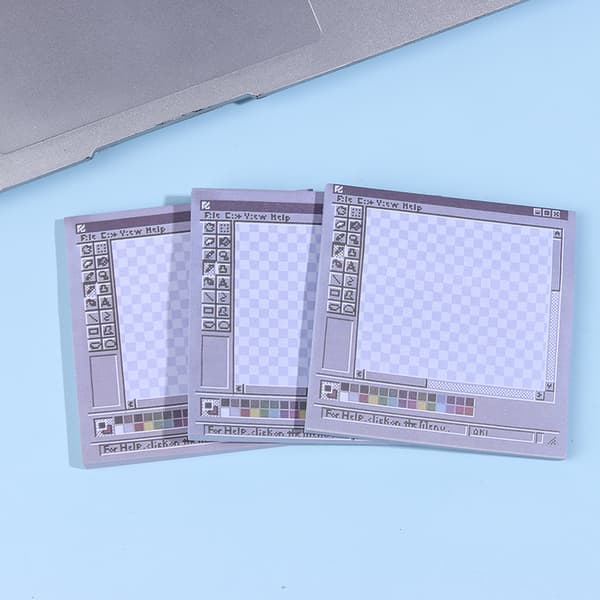 50 ark vintage computer tegning sticky notes - ideel til kunst A2