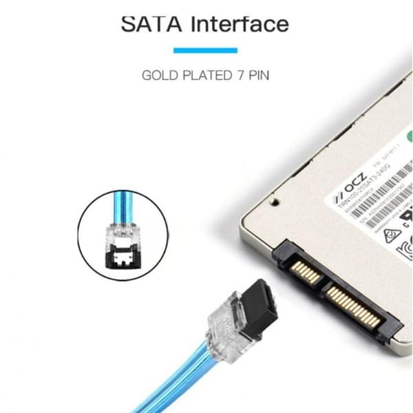 SATA 3.0 III 6Gb/s 10cm harddisk rett kabel for HDD A4