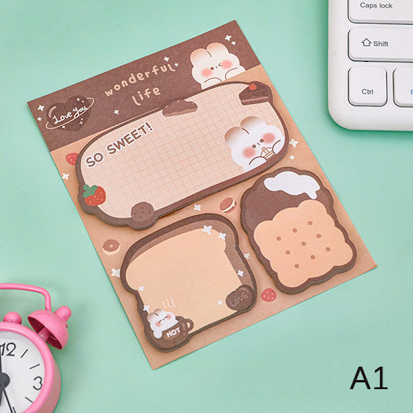 Kawaii tegneserie jordbærbjørn Sticky Notes Memo Pad e Message A1