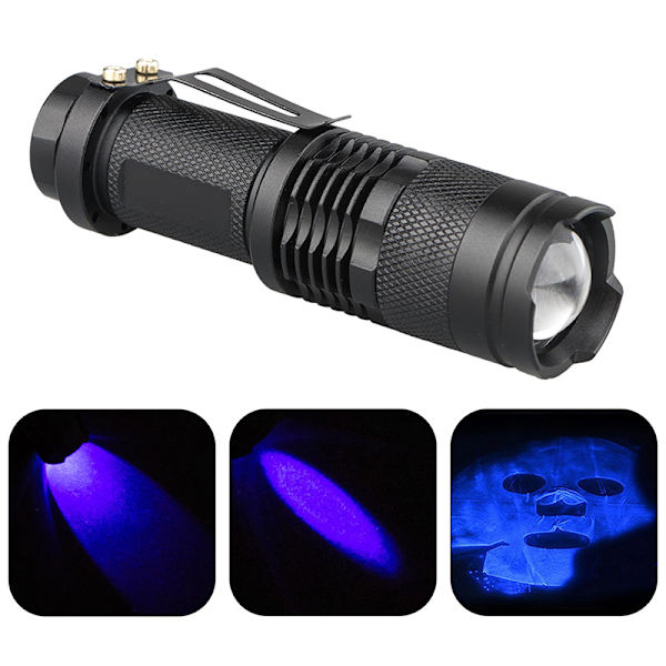 LED Ultra Violet UV 365 nm Blacklight lommelygte inspektion