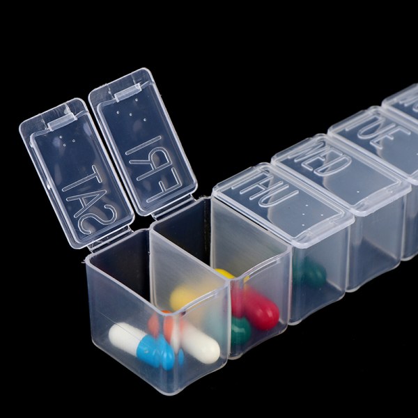 7 dagars punktskrift Pill- case Förvaring Dispenser Medicin S
