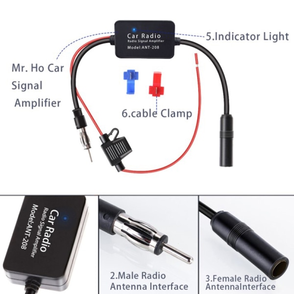 12V autoradioantenni FM/AM radiosignaalivahvistin Anti