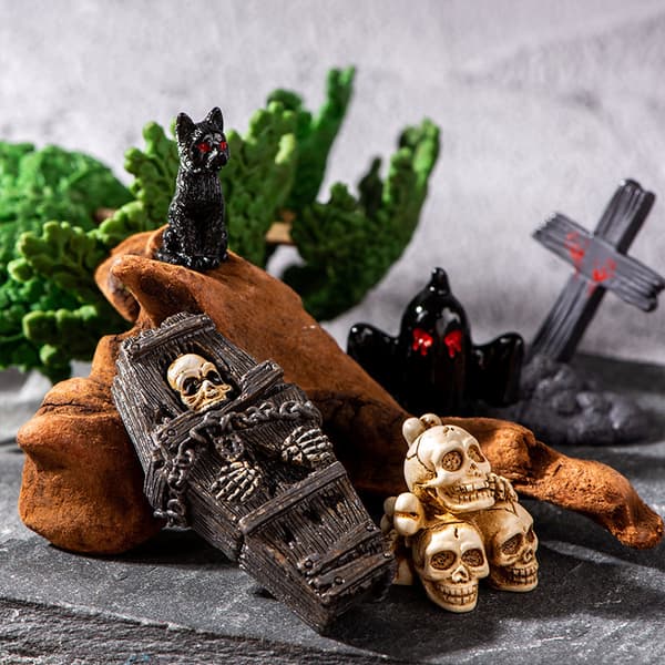 Ny Mini 3D Horror Halloween Ravn Gravsten Kranie Serie Resin A4