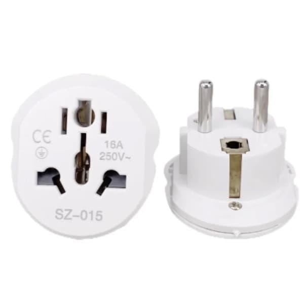 Universal rejseadapteromformer 16A 250V stikkontakt til AU White
