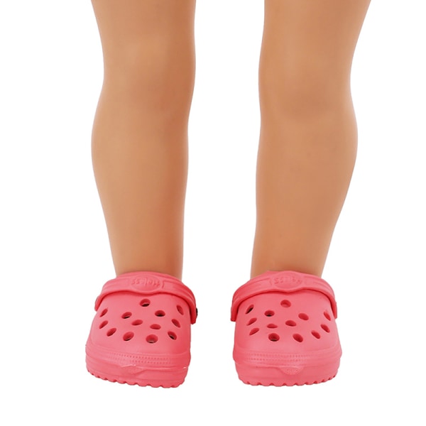 1pari 18" nukkesandaalit minireikäkengät pukeutumisnukkelelu väri Pink