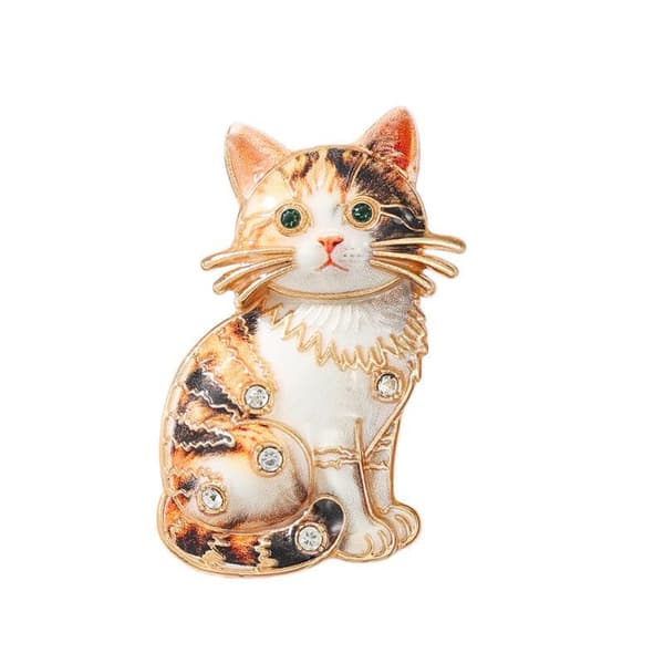 1 stk bedårende kattebrosjer Rhinestone sittende kattunge Anim A2