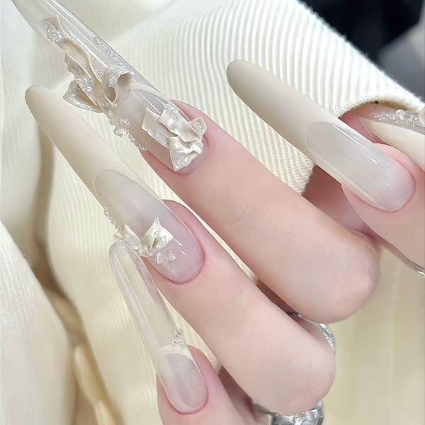 Bandbåge Nail Art Form Silikon Tecknad Rosett Mönster Nagel 1