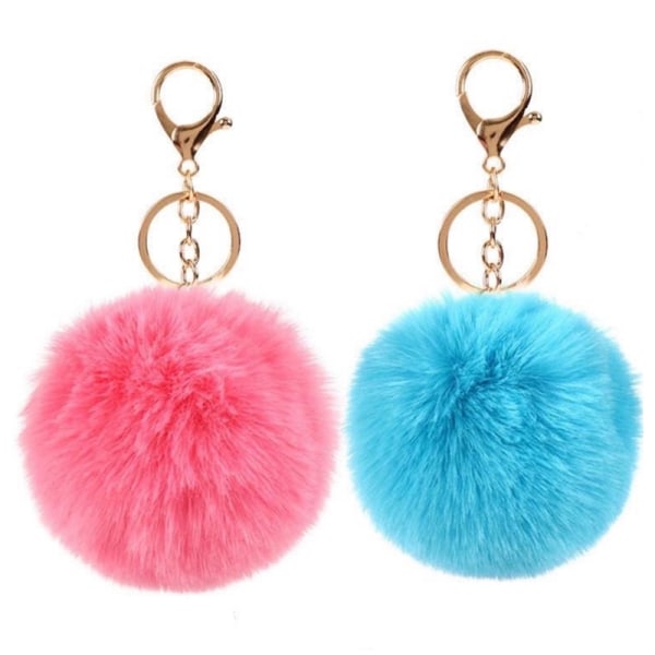 8cm e Key Soft Fluffy Fur Ball Nøglering Fluffy Key Chains Trink A14