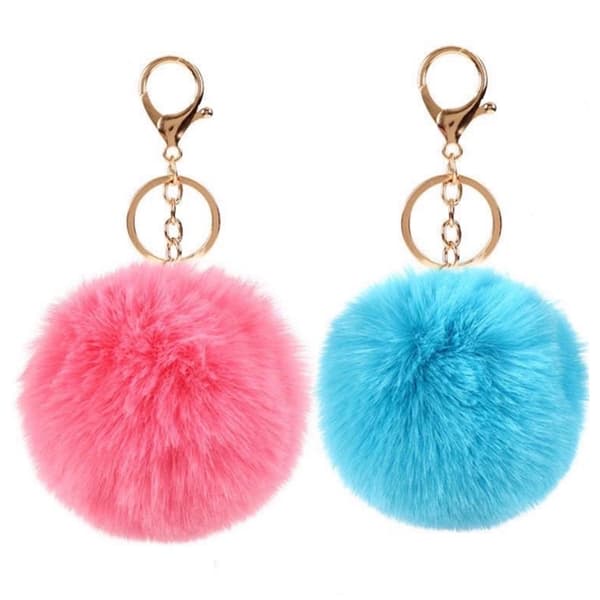 8cm e Key Soft Fluffy Fur Ball Nøglering Fluffy Key Chains Trink A19