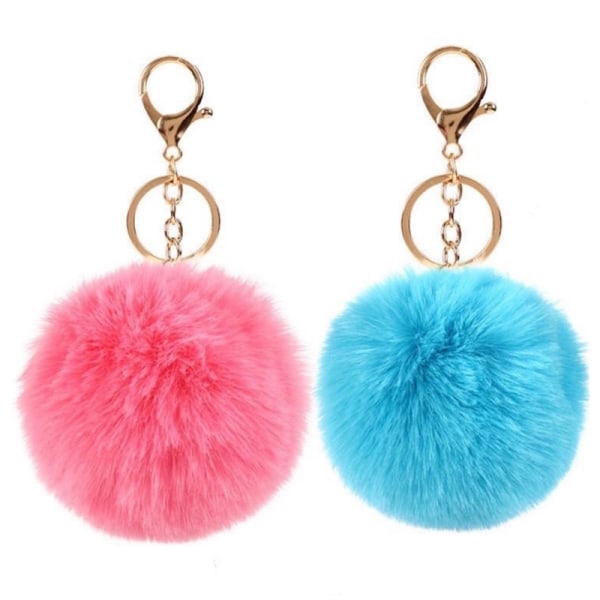 8cm e Key Soft Fluffy Fur Ball Nøkkelring Fluffy Key Chains Trink A14